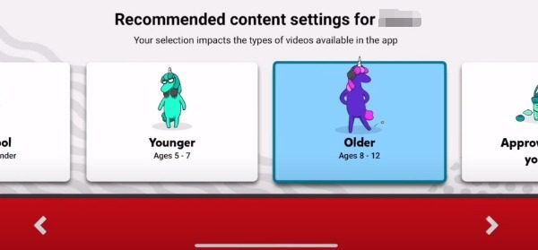 Youtube Parental Control - Content settings 