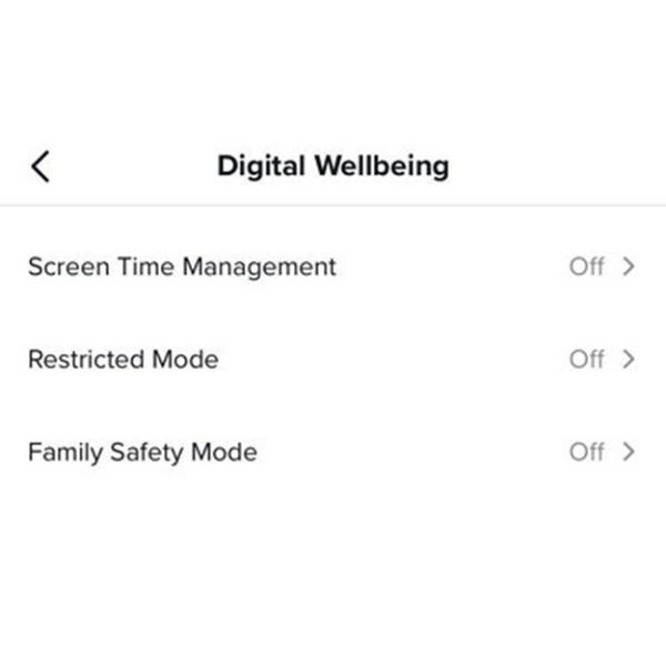 TikTok parental control - Digital Wellbeing