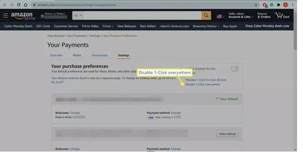 Controllo genitori di Amazon: disattiva 1-Click ovunque