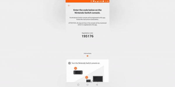 Enter Registration Code from Mobile to Nintendo Console