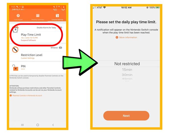 Set Daily Play Time Limit in Nintendo Parental Control