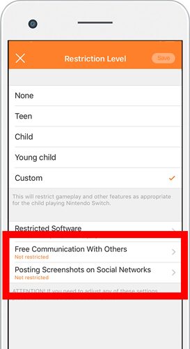 Social media activity setting in Parental app