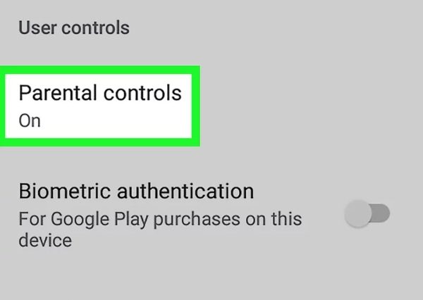 How to turn off Parental Controls - Activate the menu options for parental control