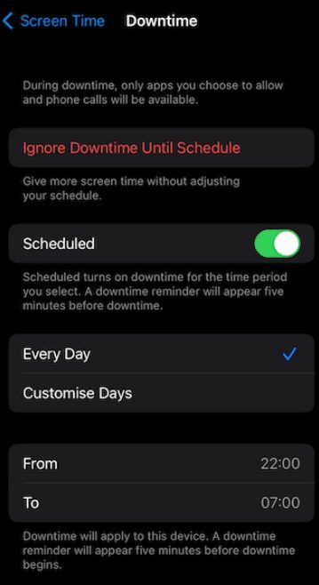 Schedule Screen Time