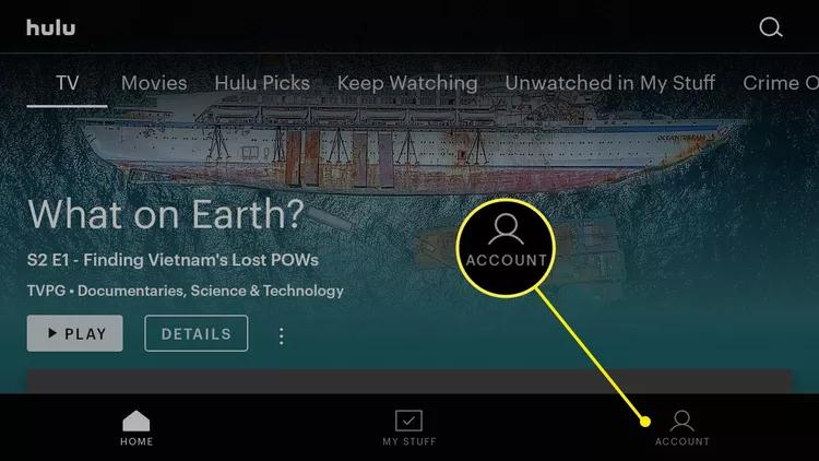Hulu parental controls - Select your account