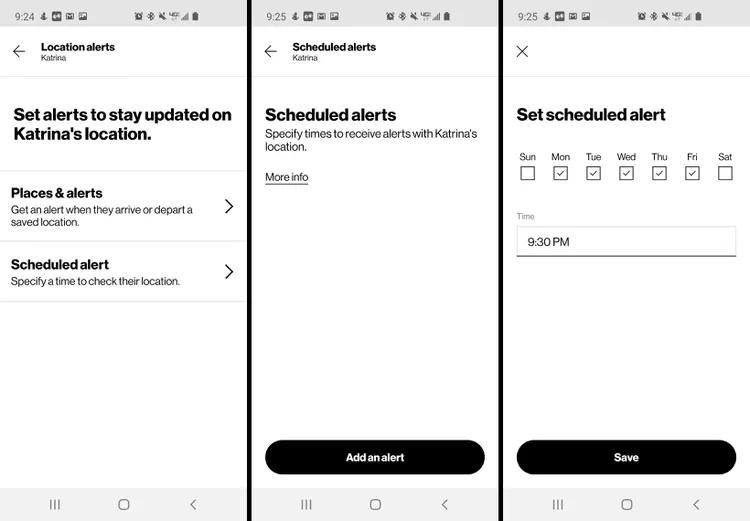 verizon parental controls  - set Schedules alerts