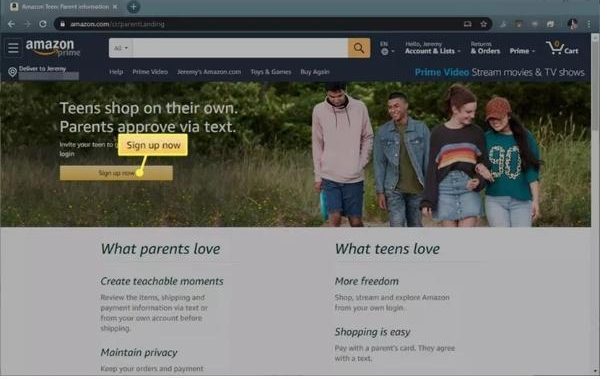 Amazon Parental Control – anmelden