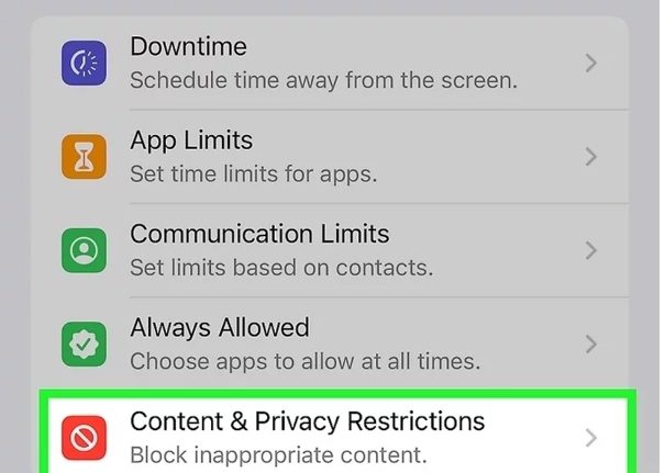 Apple parental controls - Content & Privacy Restrictions