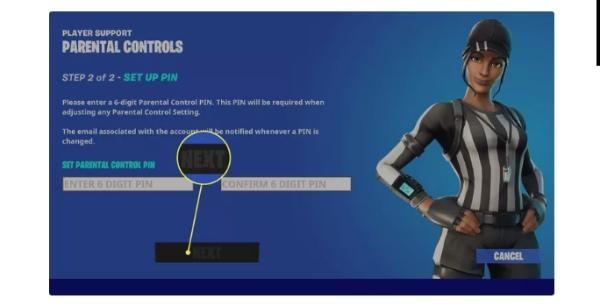 Contrôles parentaux Fortnite – Entrez votre code PIN à six chiffres