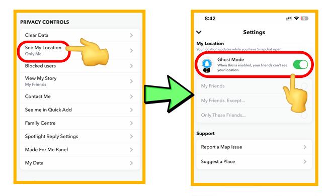 Hide kid's Location on snapchat