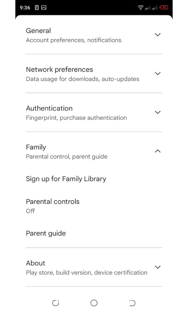 Tap on Settings and then scroll down to Parental controls.