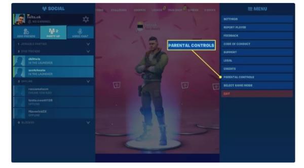 Fortnite parental controls - Set up parental contorls