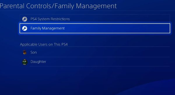 configurar los controles parentales de PS4
