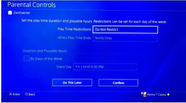 PlayStation 4에서 시간 제한을 어떻게 설정하나요?
