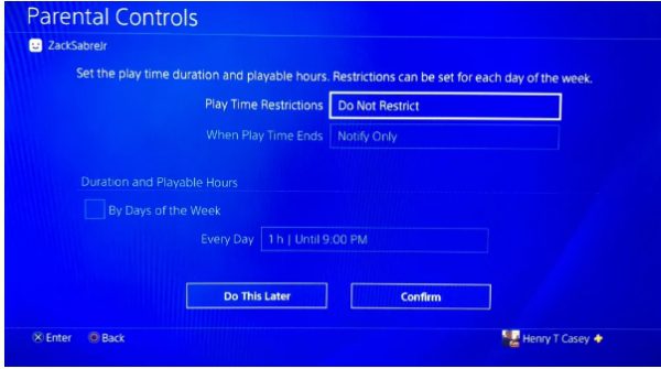 How to set time limits on the PlayStation 4?