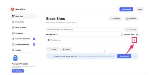 block websites on Chrome using 