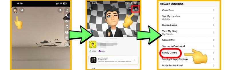 Snapchatのファミリーセンター設定