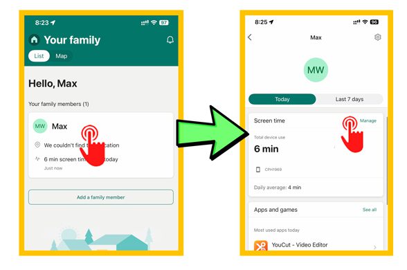 Définir l&#39;heure de l&#39;écran dans l&#39;application Microsoft Parental Control