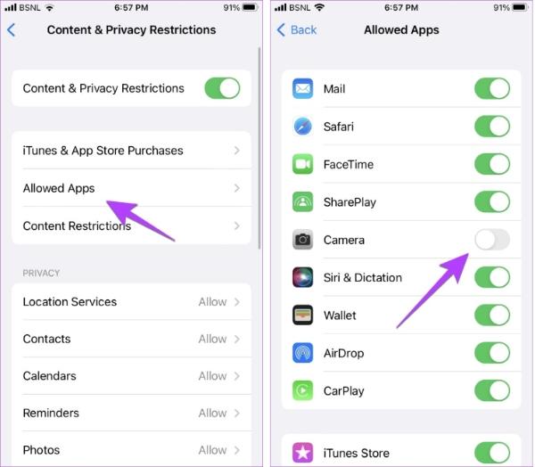 如何在 iPhone 上隱藏應用程式 - 內容和隱私限制