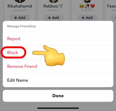 Bloquer des amis sur Snapchat