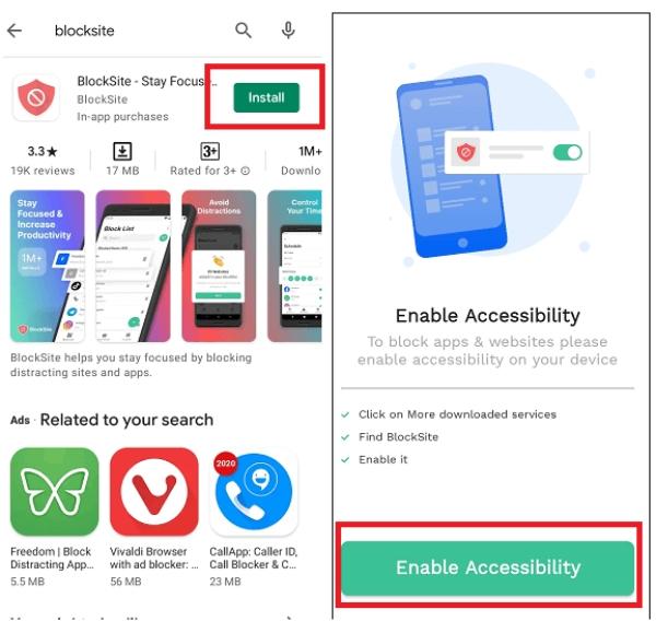 Jak blokovat webové stránky na firefox - Přejděte do Obchodu Google Play a stáhněte si Block Site