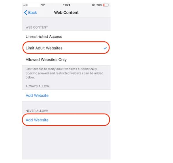 Comment bloquer les sites Web sur Firefox sur les appareils iOS - Limiter les sites Web pour adultes