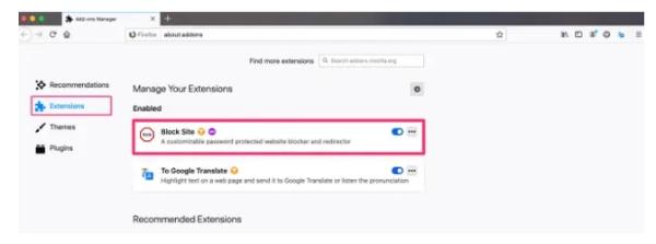 วิธีบล็อกเว็บไซต์บน Firefox - เลือก 
