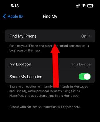 come interrompere la condivisione posizione a loro insaputa - Seleziona Trova il mio iPhone per spegnere o attivare queste impostazioni