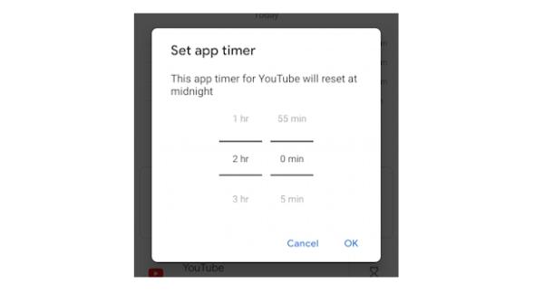 Set the Youtube time limit