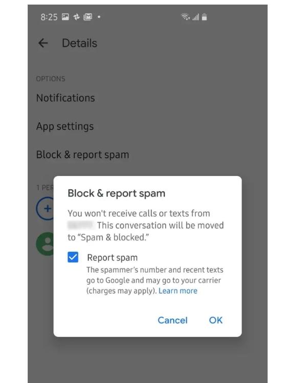 Szöveges üzenetek blokkolása – Spam blokkolása és jelentése