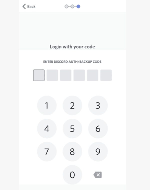 Backup Code or Discord Authentication