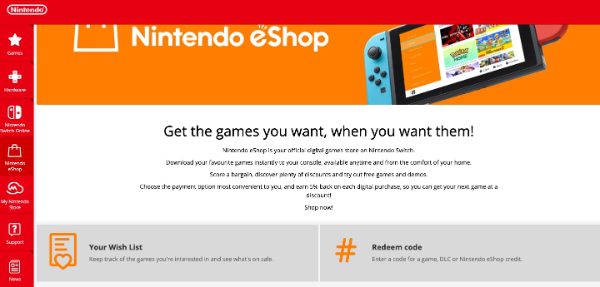 Parental Controls on Nintendo Switch -Head over to the eShop.