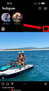click on the 3-dot icon to see the hide option on Instagram