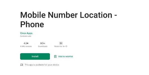 rastrear un número de teléfono mediante la aplicación Ubicación del número móvil