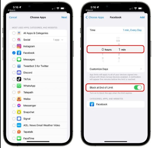 lock apps with screen time