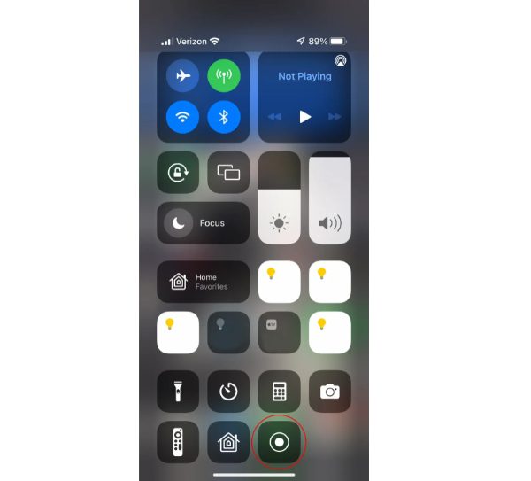 앱이 없는 iPhone의 녹음 화면