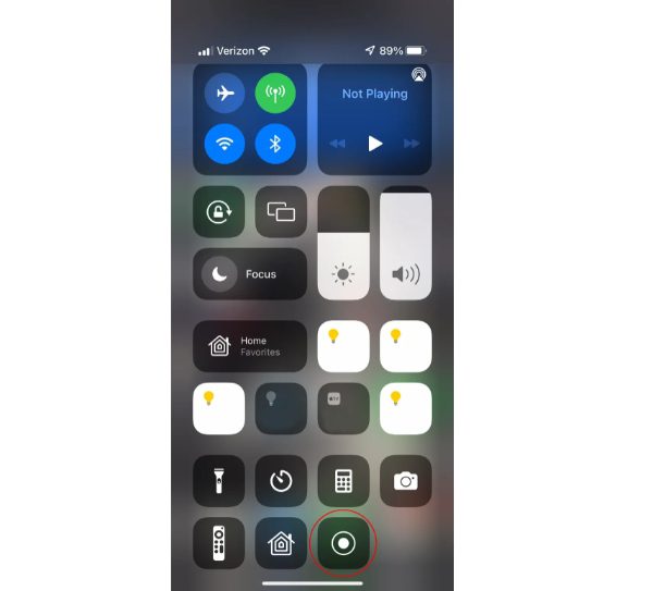 iPhone&#39;da uygulama olmadan kayıt ekranı