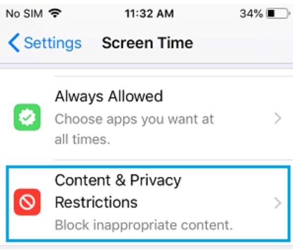 Content & Privacy Restrictions