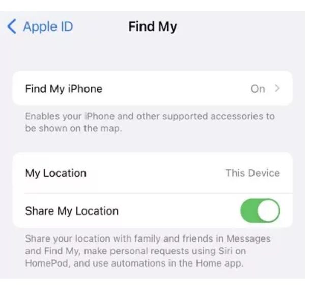 Share my location not working -Enable Location Services