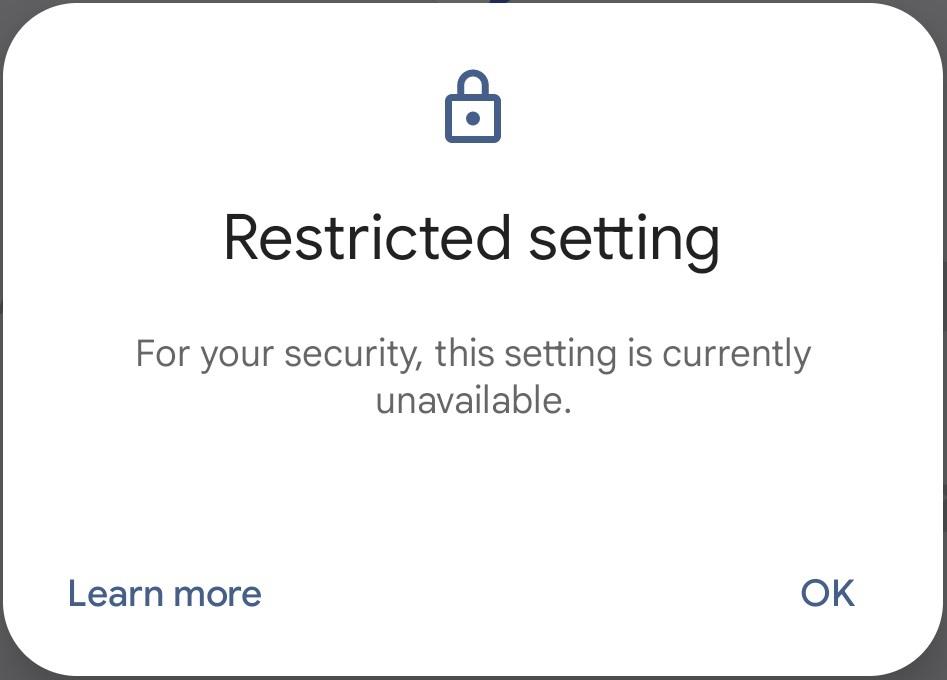 Restricted setting