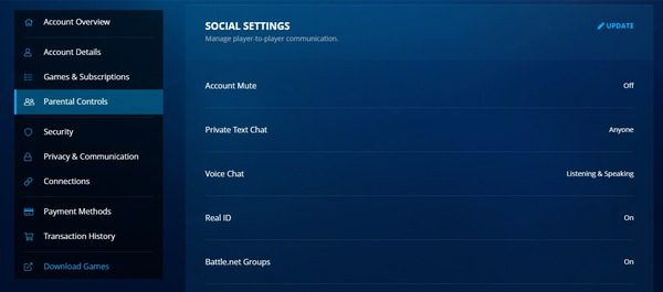 Enable Blizzard Parental Controls