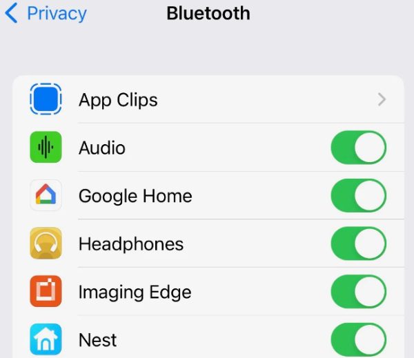 アプリごとにBluetoothの権限を調整する