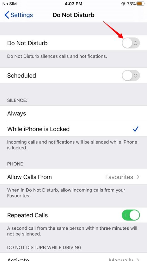 Bật Chế độ Không làm phiền để dừng cuộc gọi trên iPhone