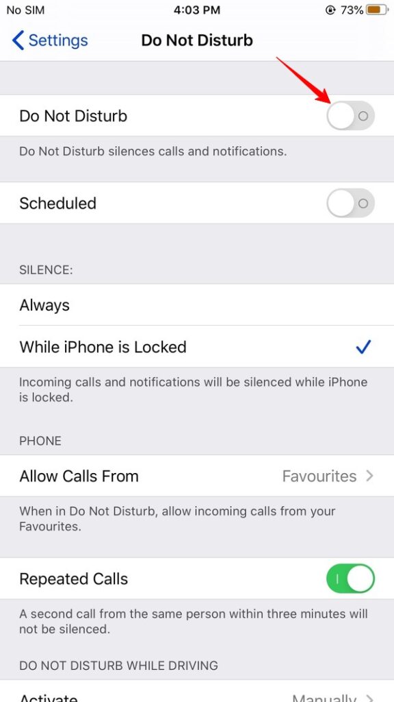 Включите режим «Не беспокоить», чтобы прекратить звонки на iPhone