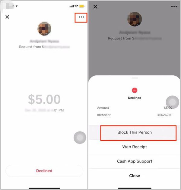 Block this person on cash app
