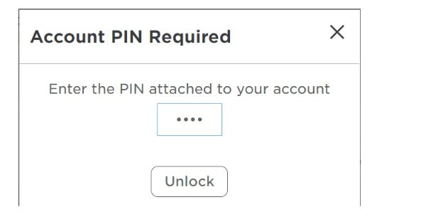 Code PIN du compte requis