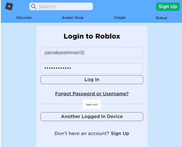 Login to Roblox