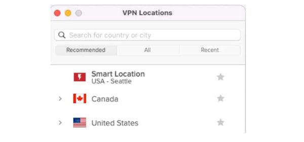VPN- местоположение