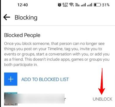 Unblock Users