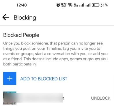 View blocked users